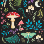Tote Bag Dark Forest Print 